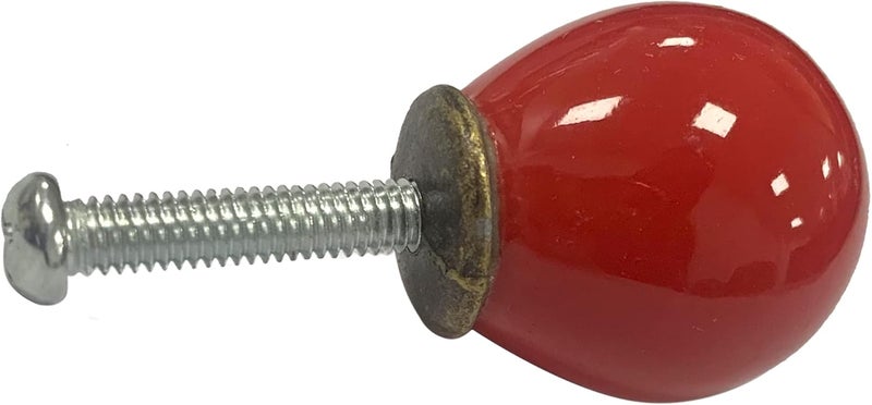 FarBoat 10Pcs Mini Circular Knob Pulls Decorative Ball Knobs Red Ball Door Pulls for Furniture Drawer Cupboard Box with Screws (Red, 0.9inch) - Image 5